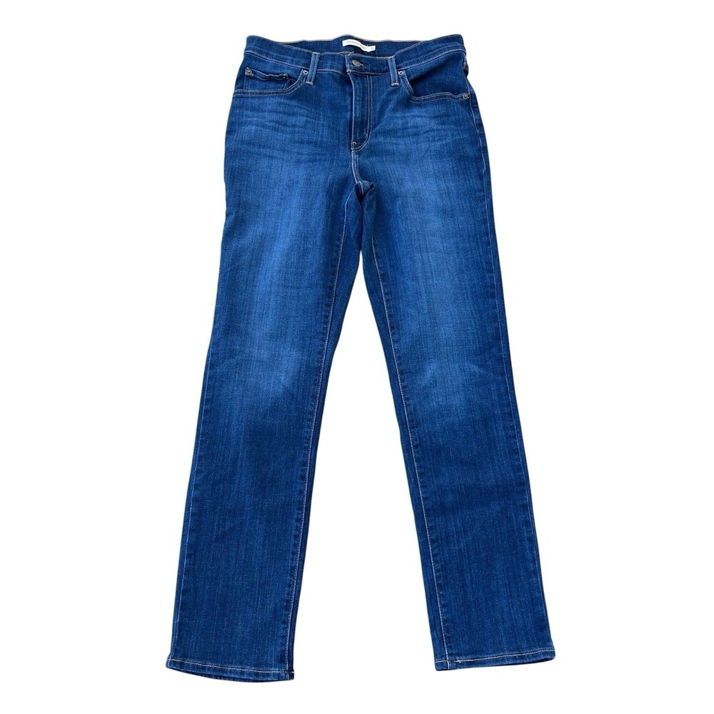 Levis 724 High Rise Straight Jeans Womens 31x32 Dark Wash Stretch Denim